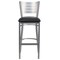 Emma and Oliver Silver Slat Back Metal Restaurant Dining Barstool